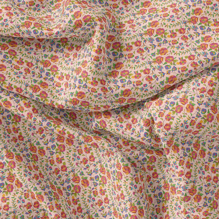 Orange Flower Pashmina Printed Fabric - FAB VOGUE Studio®