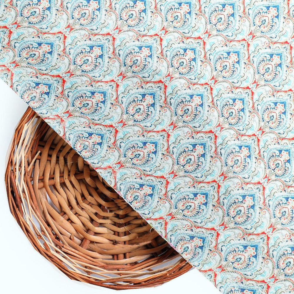 Blue Moroccan Pashmina Printed Fabric - FAB VOGUE Studio®
