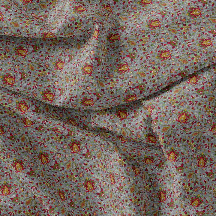 Gray Calico Pashmina Printed Fabric - FAB VOGUE Studio®
