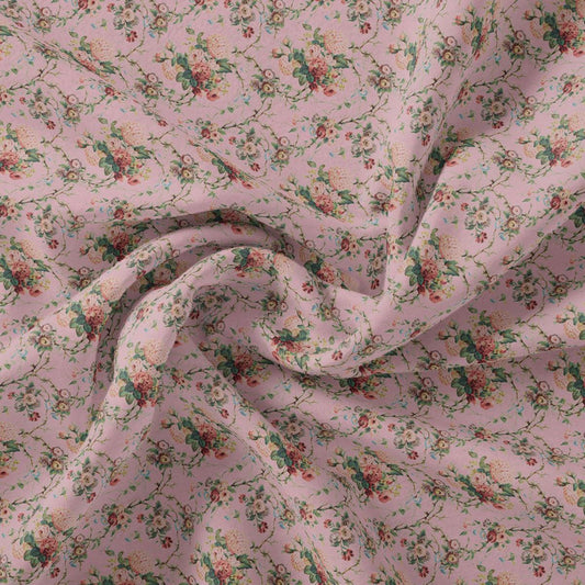 Mauve Flower Pashmina Printed Fabric - FAB VOGUE Studio®