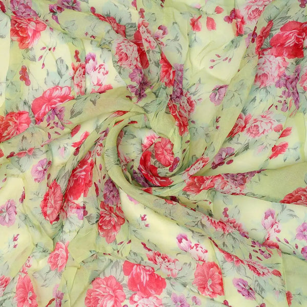 Light Green Floral Digital Printed Viscose Organza Fabric – por 0 fvs202211 110 light green floral digital printed viscose organza fabric 2 - alternate view