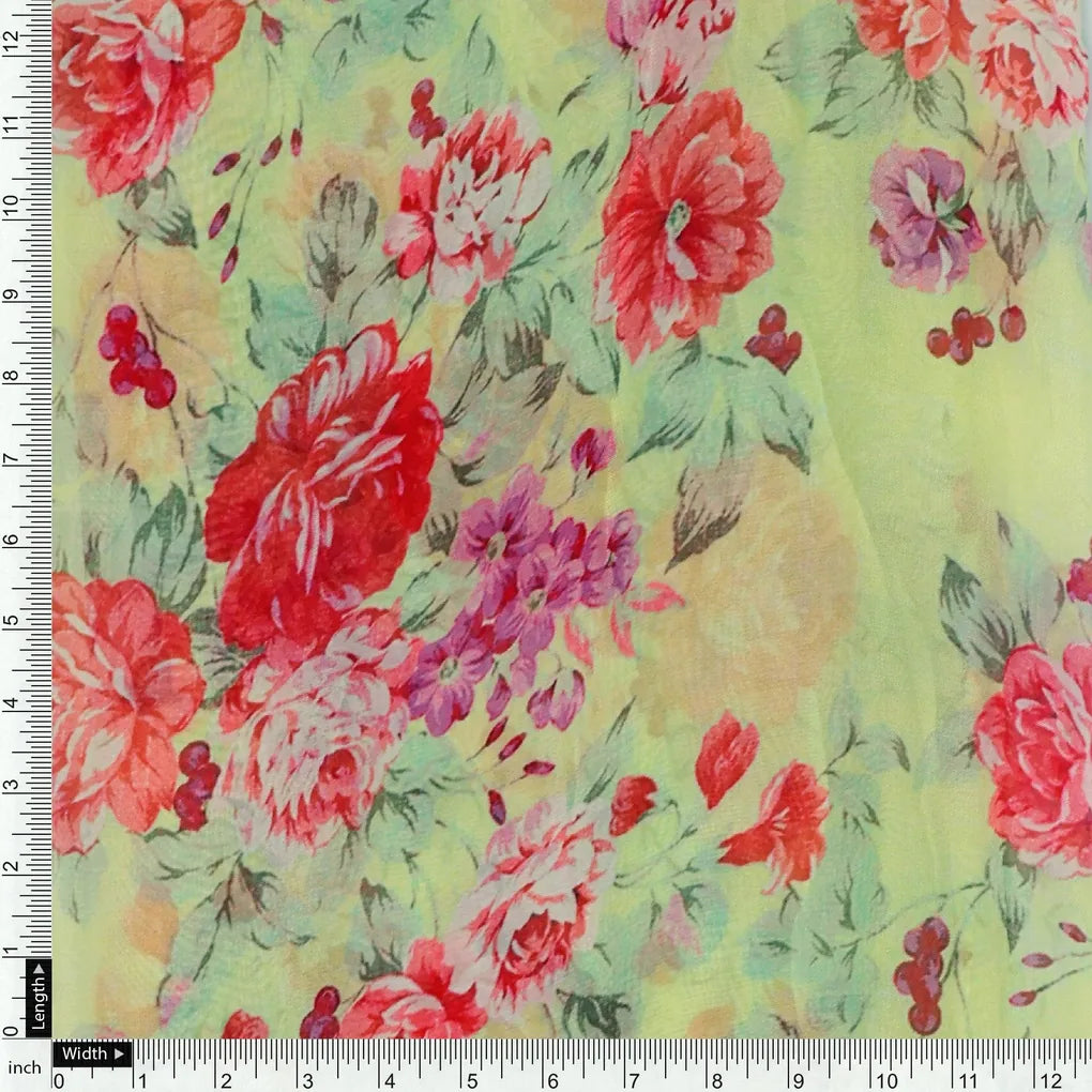 Light Green Floral Digital Printed Viscose Organza Fabric – por 0 fvs202211 110 light green floral digital printed viscose organza fabric 4