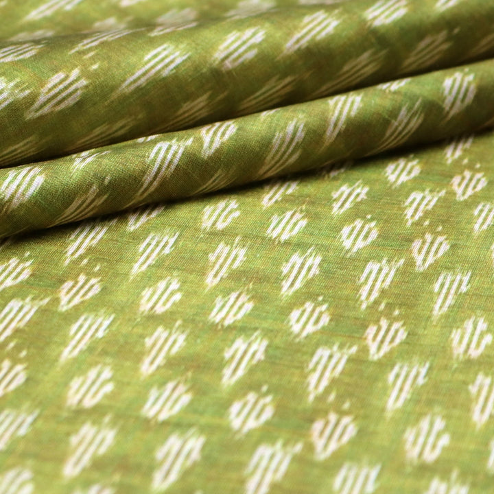 Green Dabu Digital Printed Fabrics - FAB VOGUE Studio®