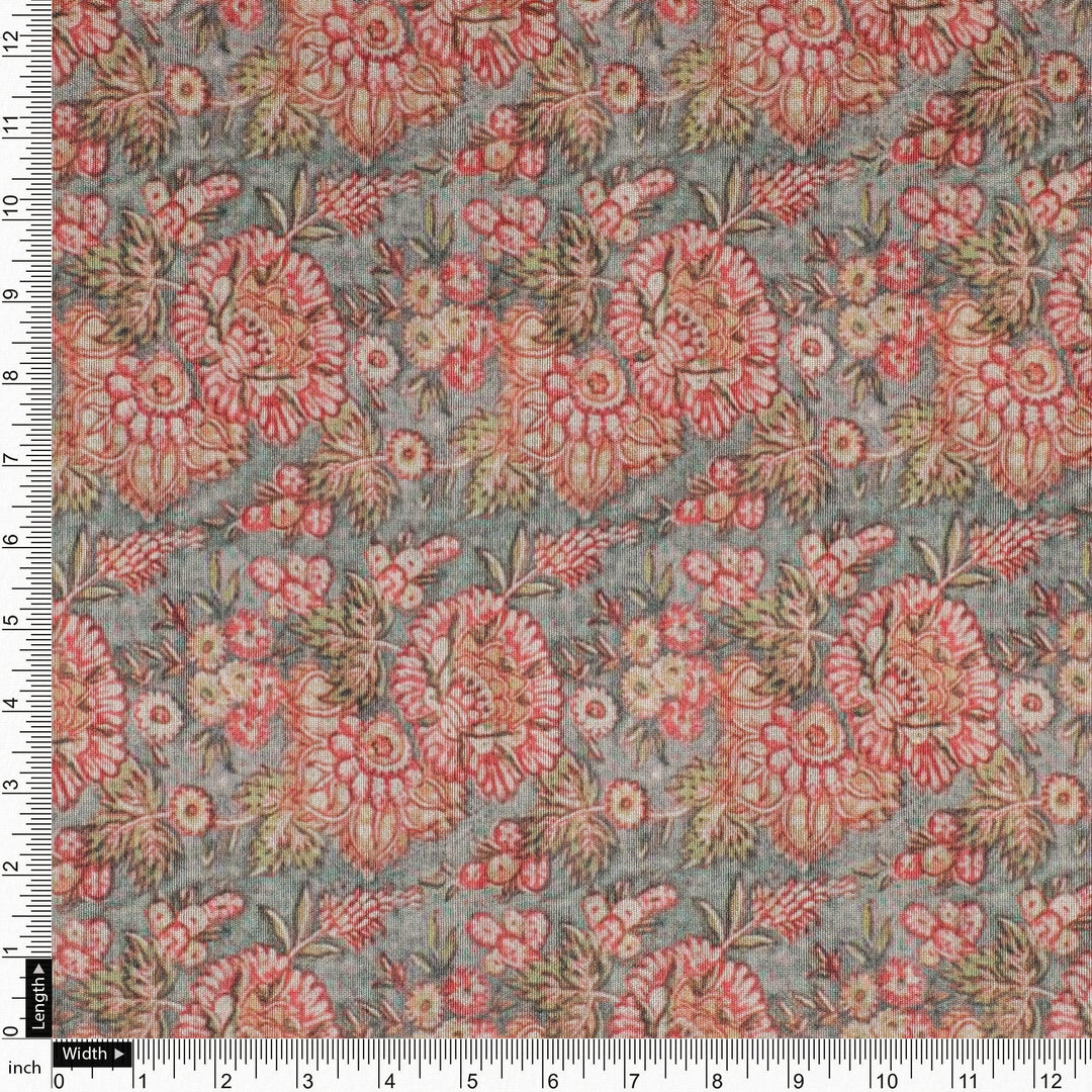 Colorful Floral Dabu Digital Printed Fabrics - FAB VOGUE Studio®