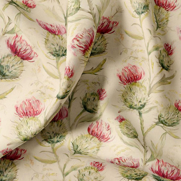 Beautiful Floral Vines Over Cream Base Digital Printed Fabrics - FAB VOGUE Studio®