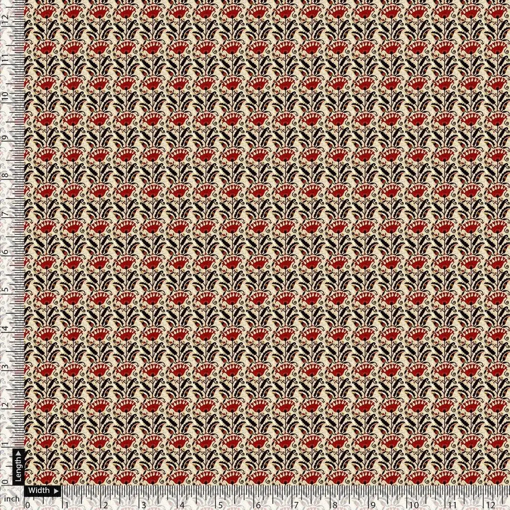 Seamless Opposite Red Flower Pattern Digital Printed Fabric - Rayon – ra 0 ma01042 110 seamless opposite red flower pattern digital printed fabric rayon 4