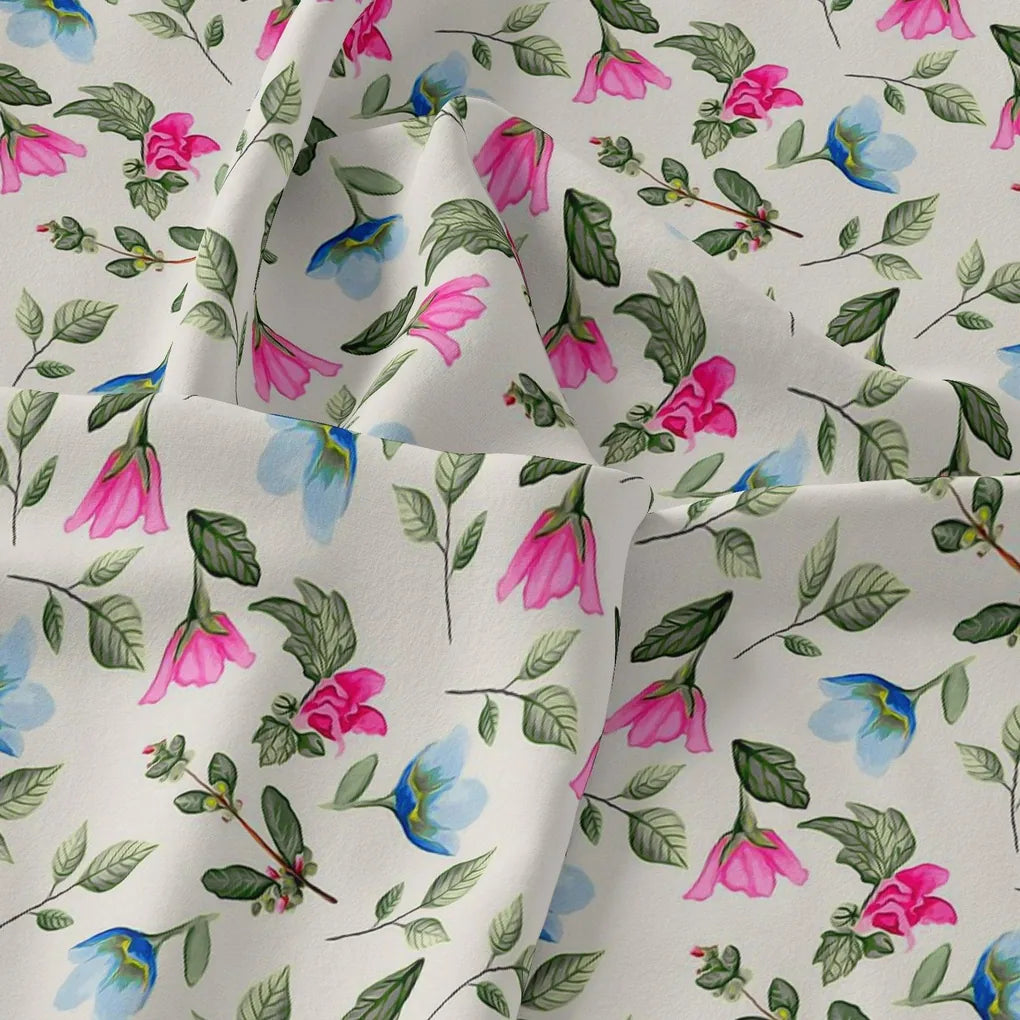 Flower With Olive Leaf Digital Printed Fabric - Rayon – ra 0 ma0109 110 flower with olive leaf digital printed fabric rayon 3