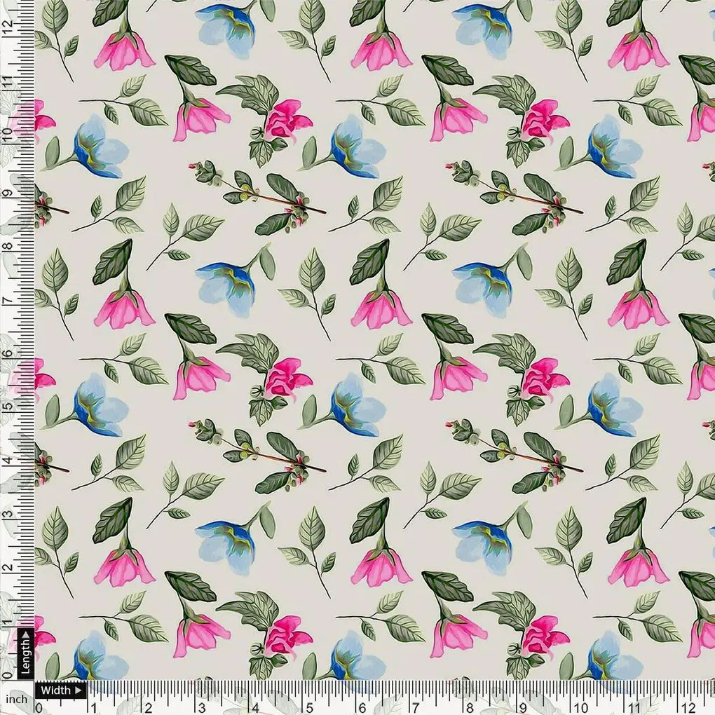 Flower With Olive Leaf Digital Printed Fabric - Rayon – ra 0 ma0109 110 flower with olive leaf digital printed fabric rayon 4