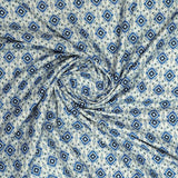 Tiny Blue Medallion Motif Digital Printed Fabric  - Rayon – ra 0 ma012738 110 tiny blue medallion motif digital printed fabric rayon 1
