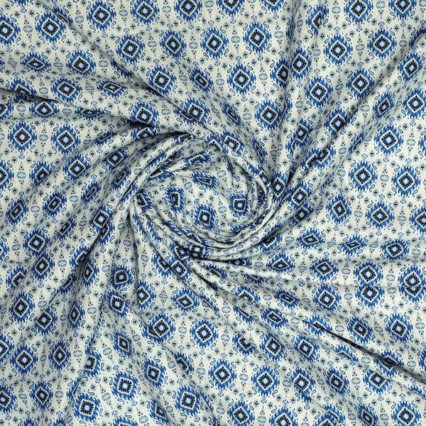 Tiny Blue Medallion Motif Digital Printed Fabric  - Rayon – ra 0 ma012738 110 tiny blue medallion motif digital printed fabric rayon 1