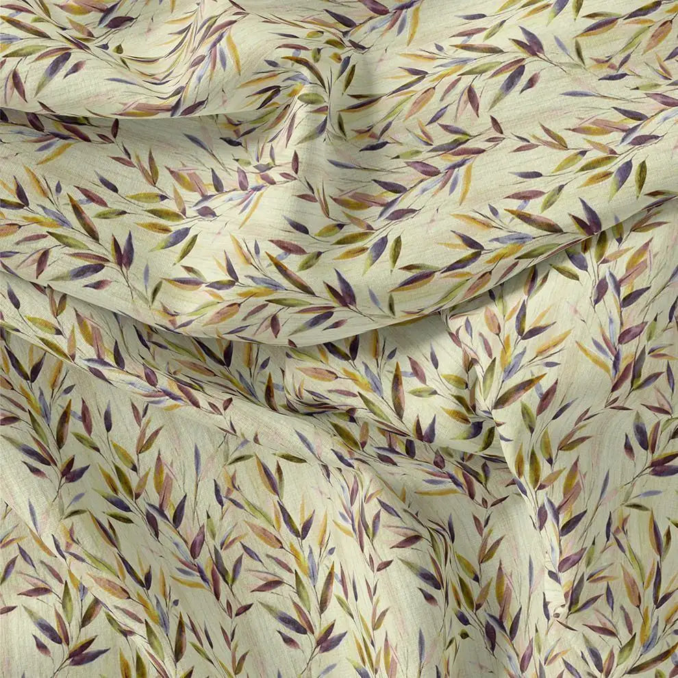 Painted Leaves Allover Digital Printed Fabric  - Rayon – ra 0 ma013670 110 painted leaves allover digital printed fabric rayon 1