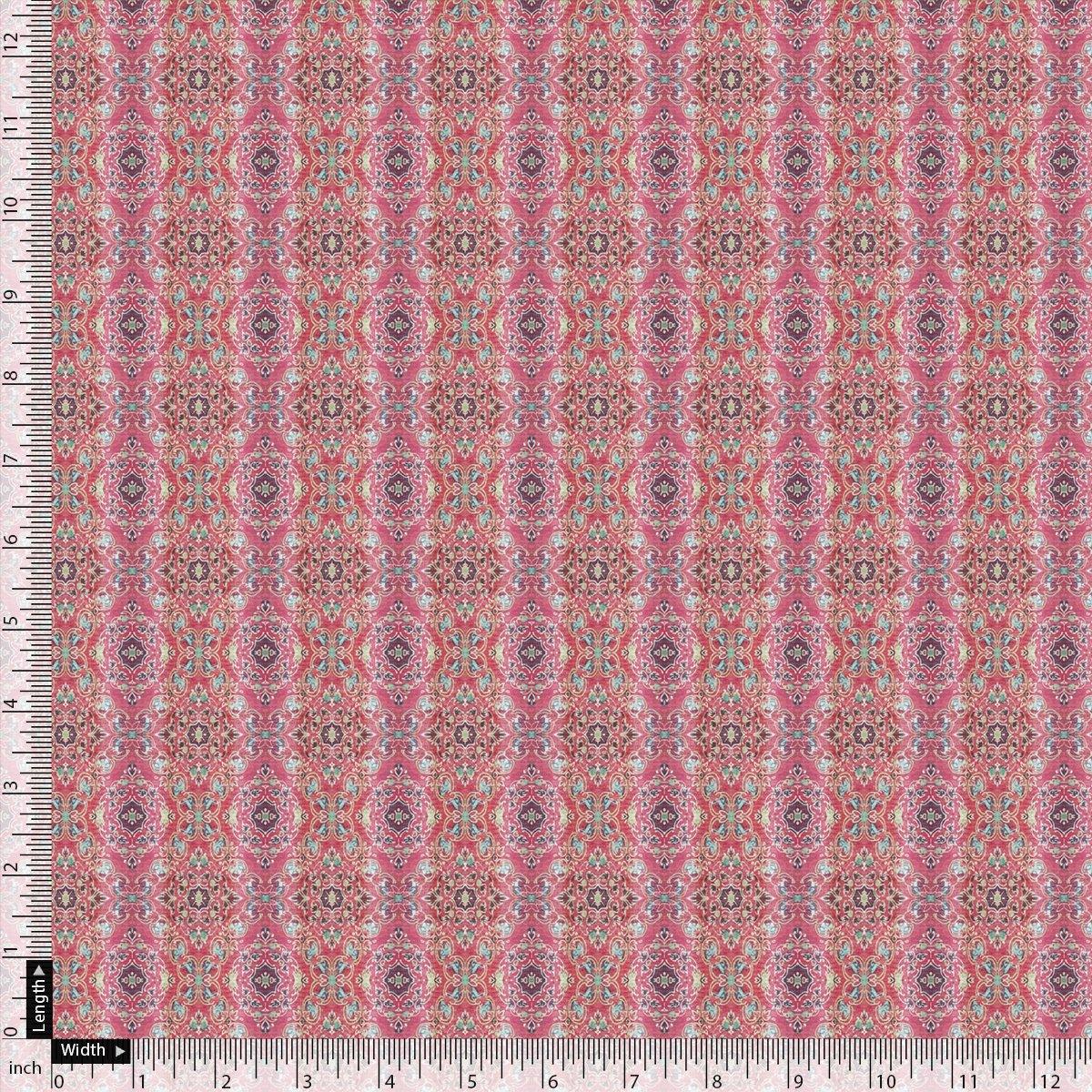 Classical Damask With Charm Colour Digital Printed Fabric - Rayon - FAB VOGUE Studio®