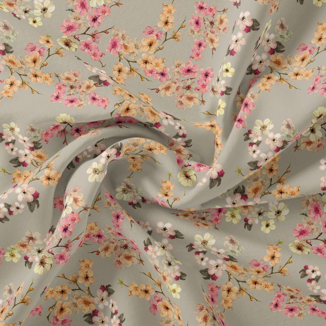 Beautiful Ditsy Gold Sand With Pot Pourri Colour Digital Printed Fabric - Rayon - FAB VOGUE Studio®