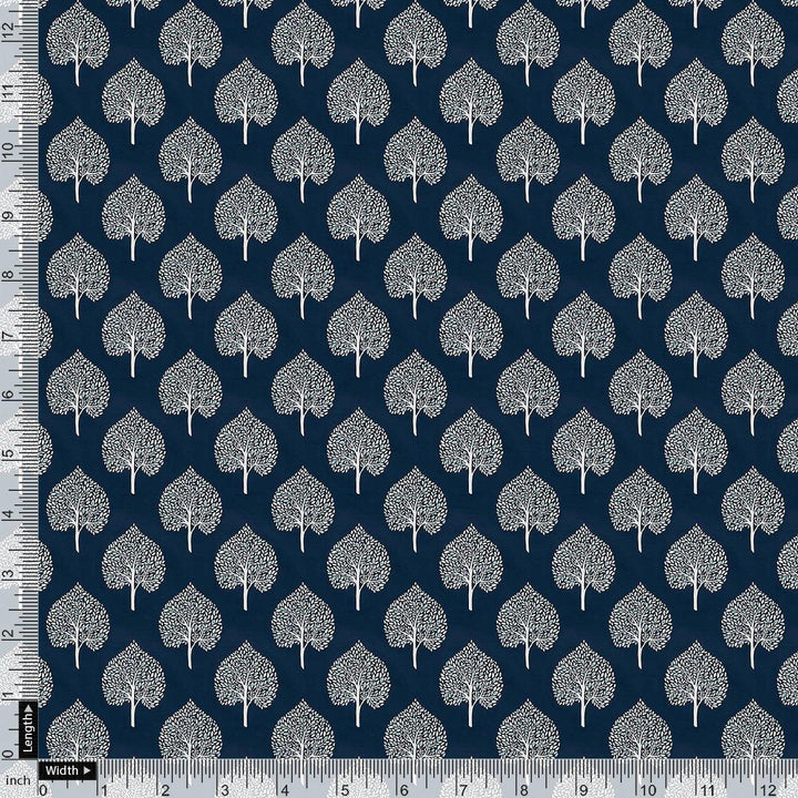 Stylized Mepal Leaf Motif Digital Printed Fabric - Rayon - FAB VOGUE Studio®