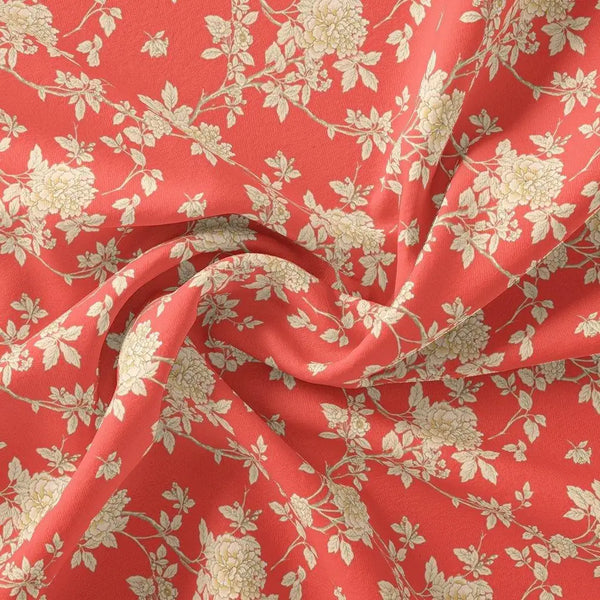 Flower Bunch On Dreamy Orange Digital Printed Fabric  - Rayon – ra 0 ma03131p3 110 flower bunch on dreamy orange digital printed fabric rayon 1