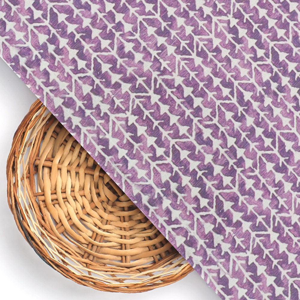 Seamless Link Abstract With Old Lavender Digital Printed Fabric - Rayon - FAB VOGUE Studio®