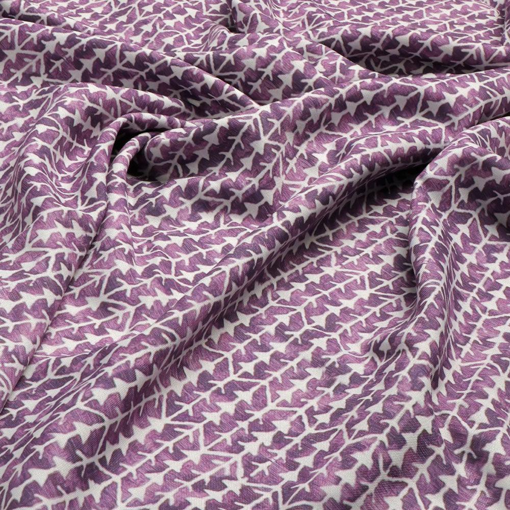 Seamless Link Abstract With Old Lavender Digital Printed Fabric - Rayon - FAB VOGUE Studio®