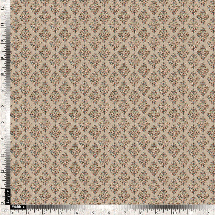 Tiny Leaves Triangle Shapes Digital Printed Fabric - Rayon - FAB VOGUE Studio®