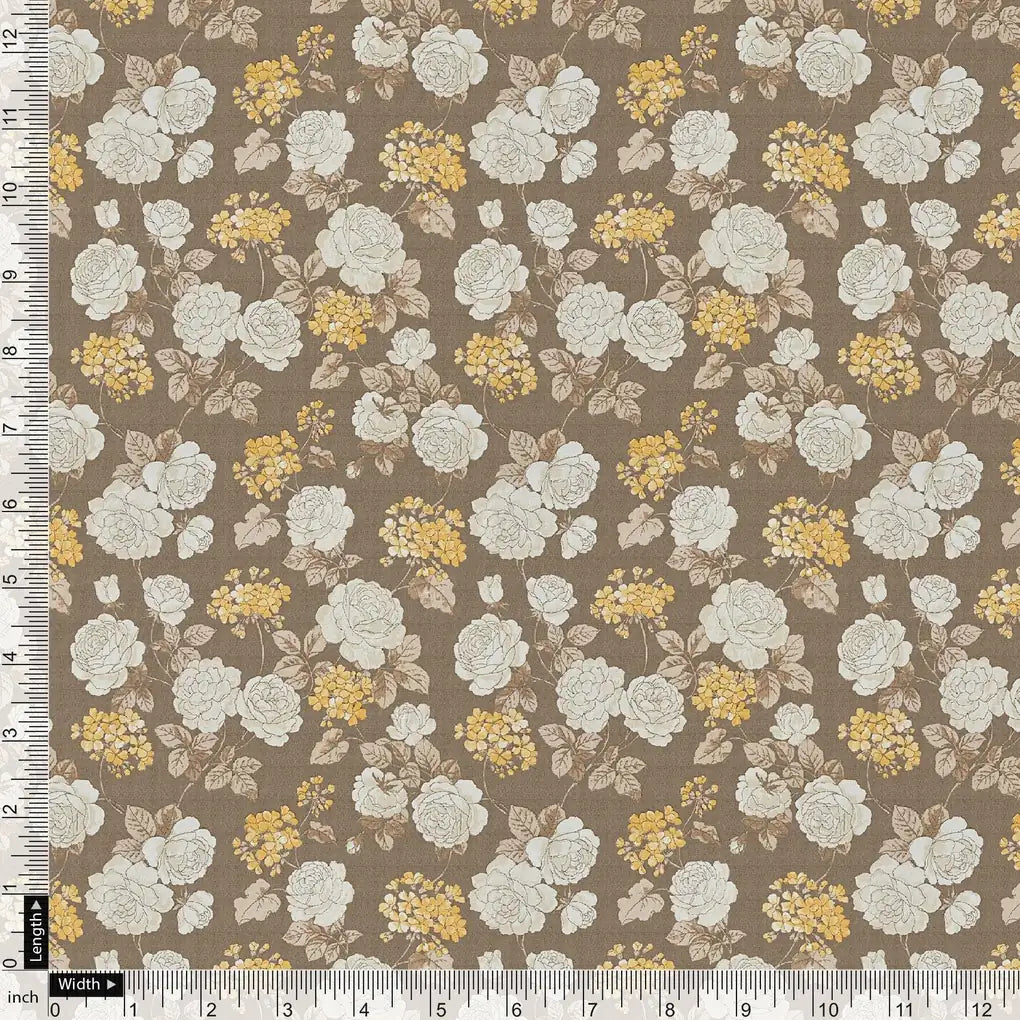 Beautiful Floral Vine Over Brown Base Digital Printed Fabric – ra 0 ma09110 110 beautiful floral vine over brown base digital printed fabric 4
