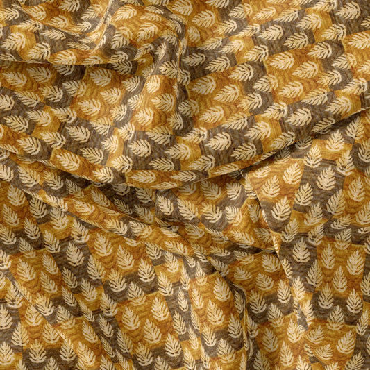 Tiny Walnut Yellow Leaves Digital Printed Fabric - Rayon - FAB VOGUE Studio®