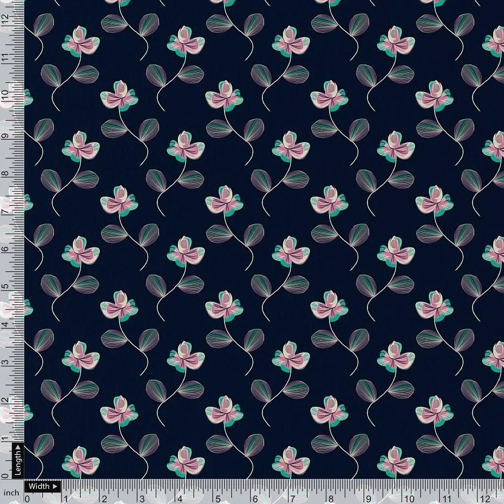 Flowers Floating over Blue Base Digital Printed Fabric – ra 0 ta03001 110 flowers floating over blue base digital printed fabric 4