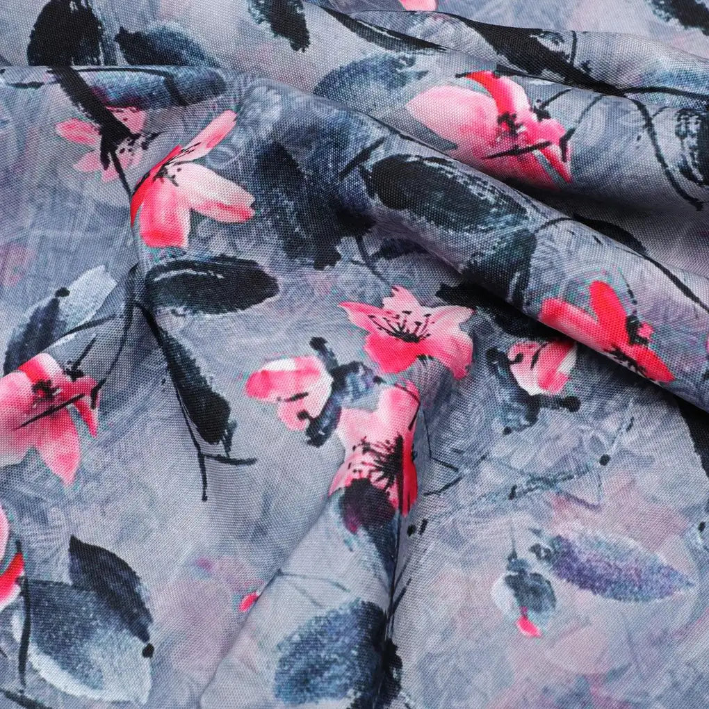Rustic Looked Pink Flower Digital Printed Fabric - Rayon – ra 0 ta05430 110 rustic looked pink flower digital printed fabric rayon 3