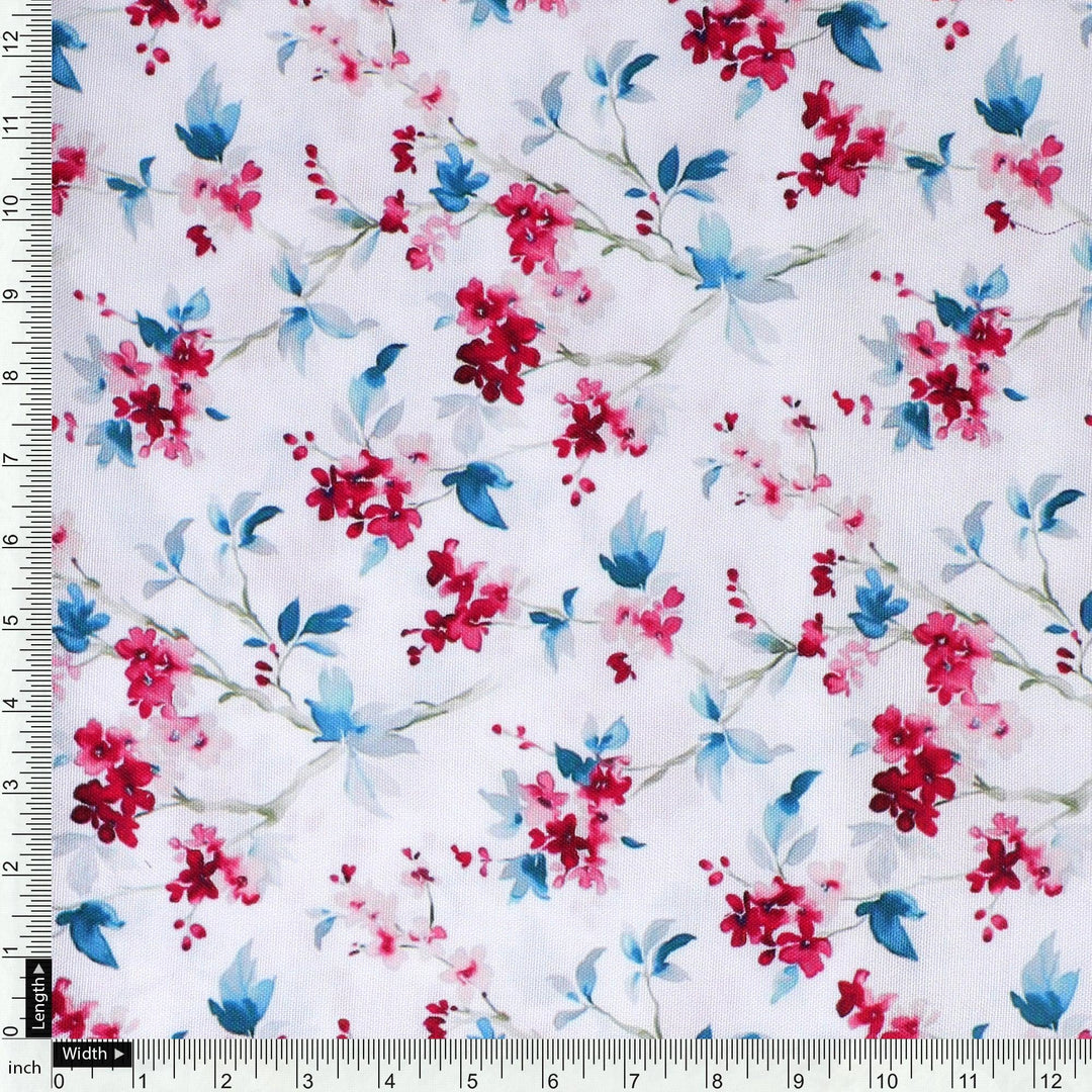 Beautiful Garden Iris Flower Digital Printed Fabric - Rayon - FAB VOGUE Studio®