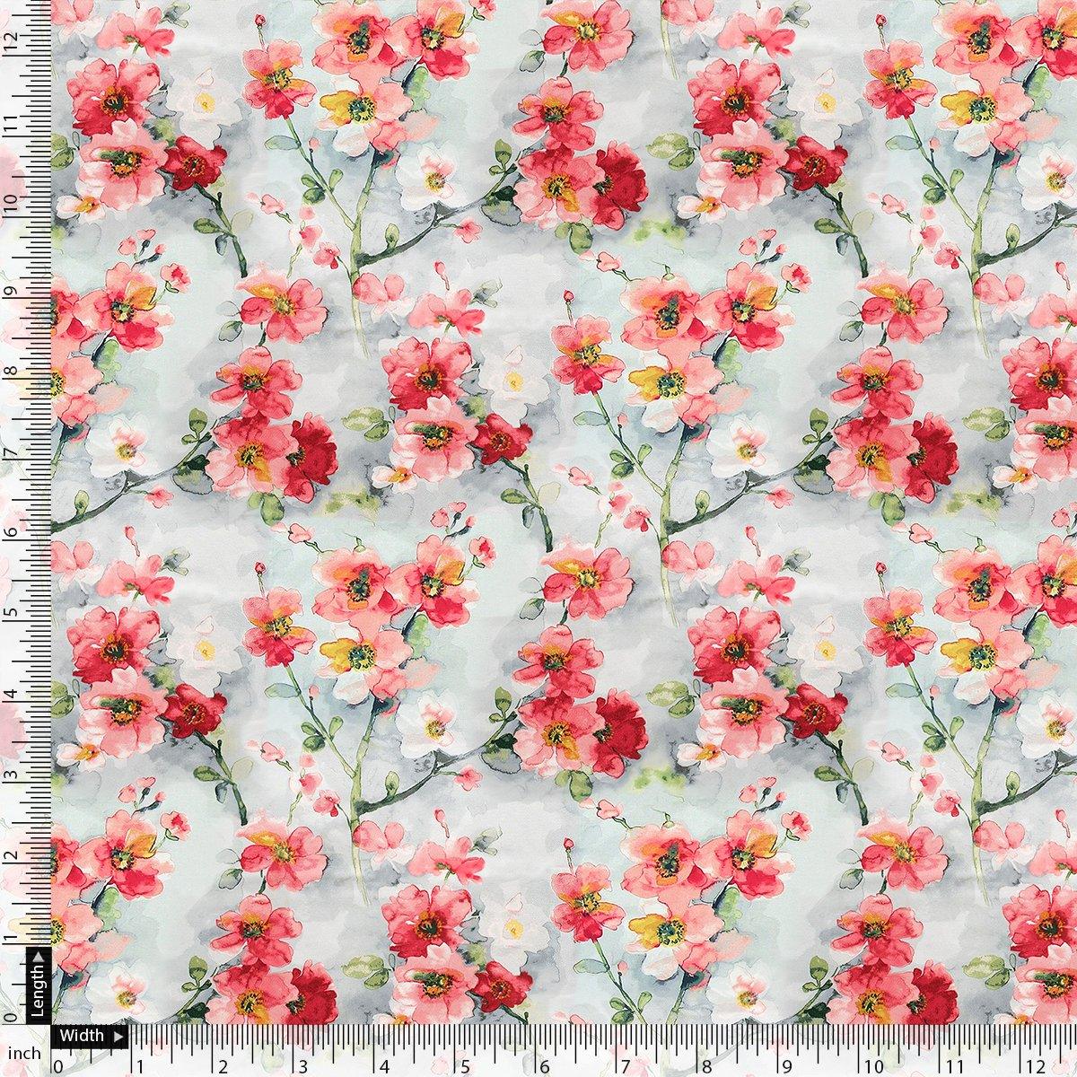 Watercolour Buttercup Flower Digital Printed Fabric - Rayon - FAB VOGUE Studio®