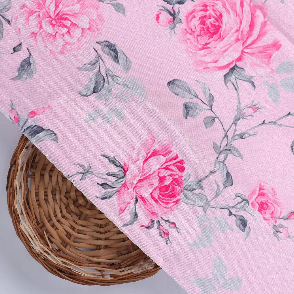 Pink Rose Allover Digital Printed Fabric - Rayon – ra 0 ta06118p2 110 pink rose allover digital printed fabric rayon 2