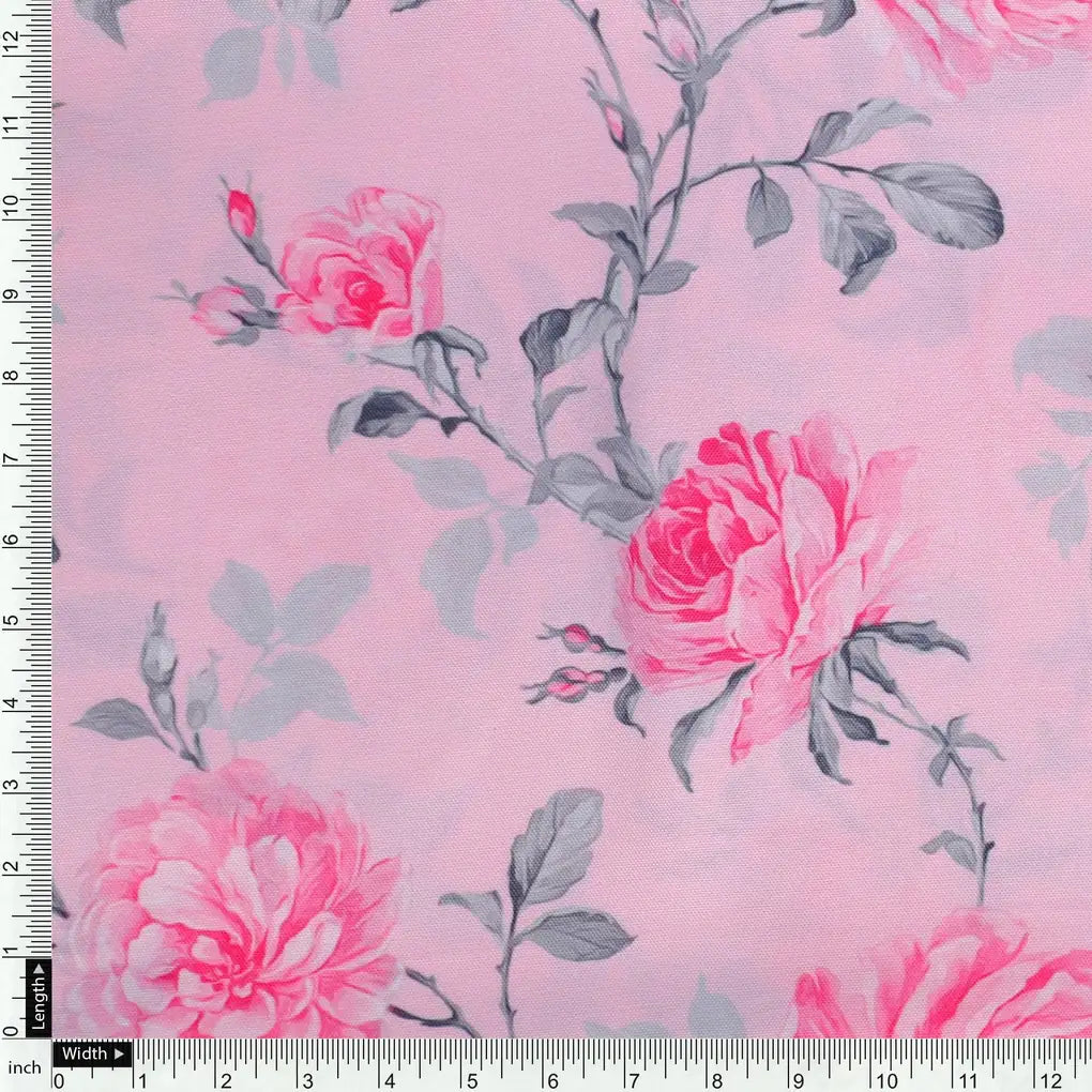 Pink Rose Allover Digital Printed Fabric - Rayon – ra 0 ta06118p2 110 pink rose allover digital printed fabric rayon 4