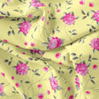 Pink Flower On Lemon Yellow Digital Printed Fabric  - Rayon – ra 0 ta06121 110 pink flower on lemon yellow digital printed fabric rayon 1