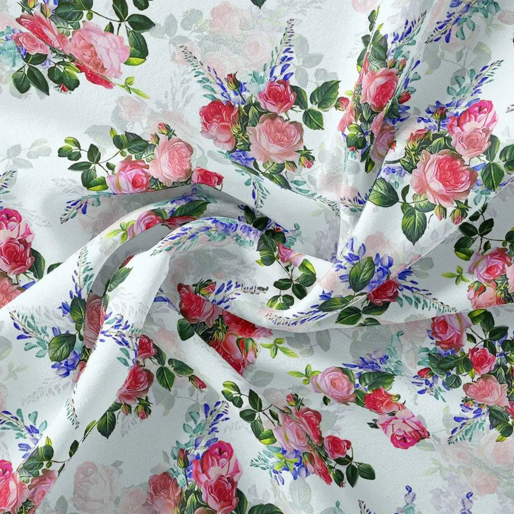 Red Rose Bunch Repeat Digital Printed Fabric - Rayon – ra 0 ta06676 110 red rose bunch repeat digital printed fabric rayon 1