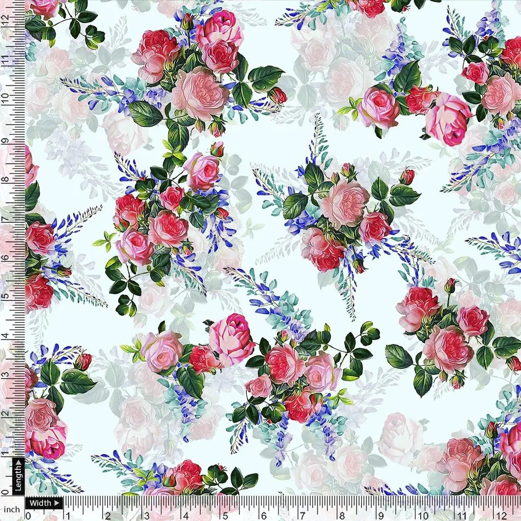 Red Rose Bunch Repeat Digital Printed Fabric - Rayon – ra 0 ta06676 110 red rose bunch repeat digital printed fabric rayon 4