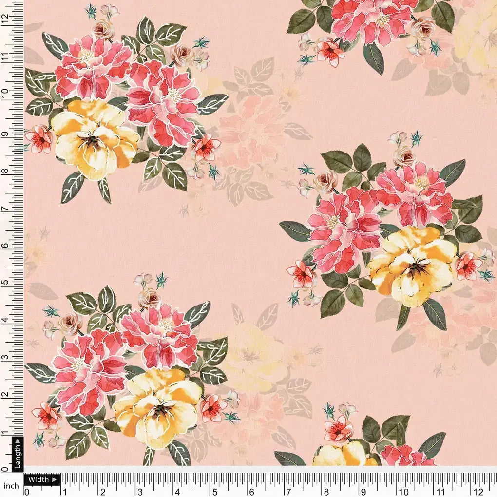 Colorful Floral Peach-Base Digital Printed Fabric – ra 0 ta07199p3 110 colorful floral peach base digital printed fabric 4