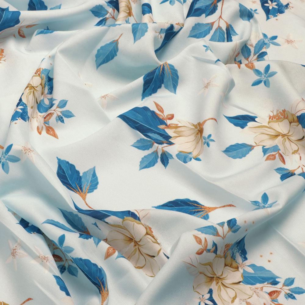 Flower On Ocean Blue Digital Printed Fabric - Rayon – ra 0 ta07233p1 110 flower on ocean blue digital printed fabric rayon 1