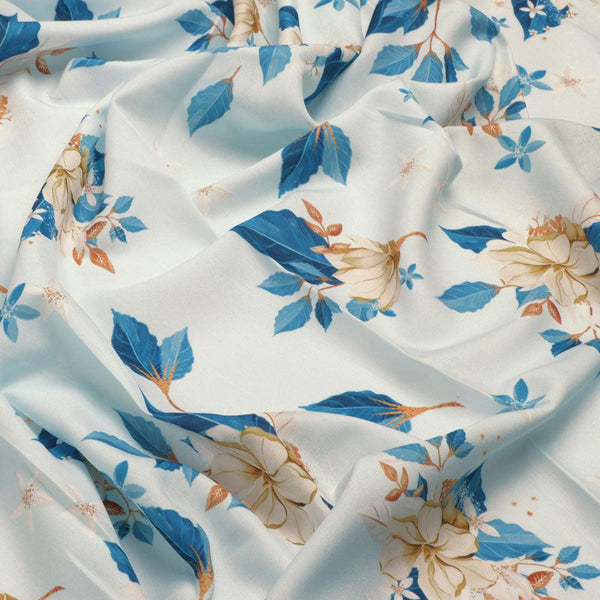 Flower On Ocean Blue Digital Printed Fabric - Rayon – ra 0 ta07233p1 110 flower on ocean blue digital printed fabric rayon 1