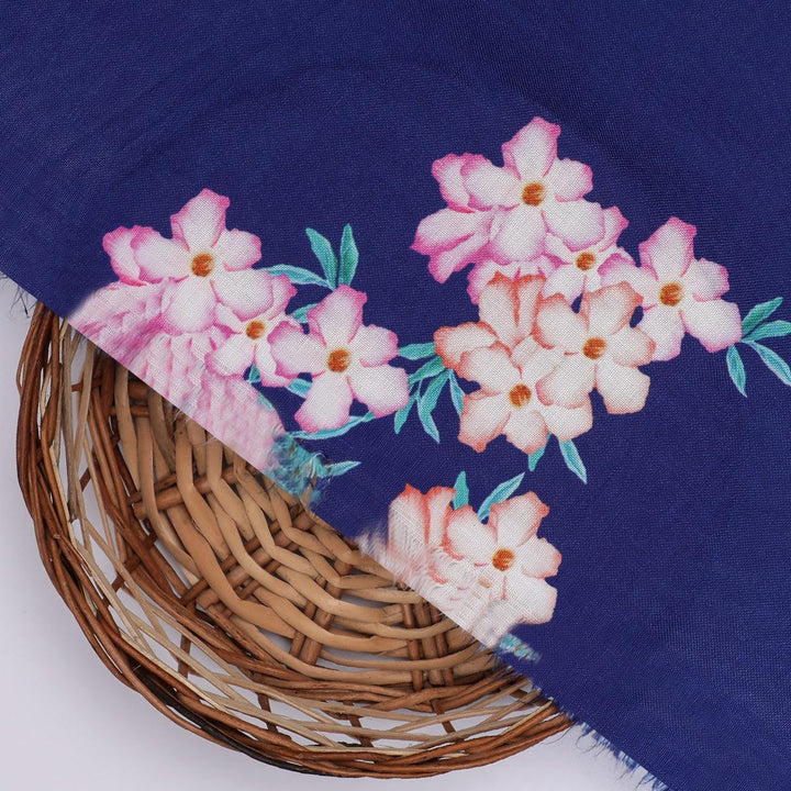 Violet Flower Bunch Digital Printed Fabric - Rayon - FAB VOGUE Studio®