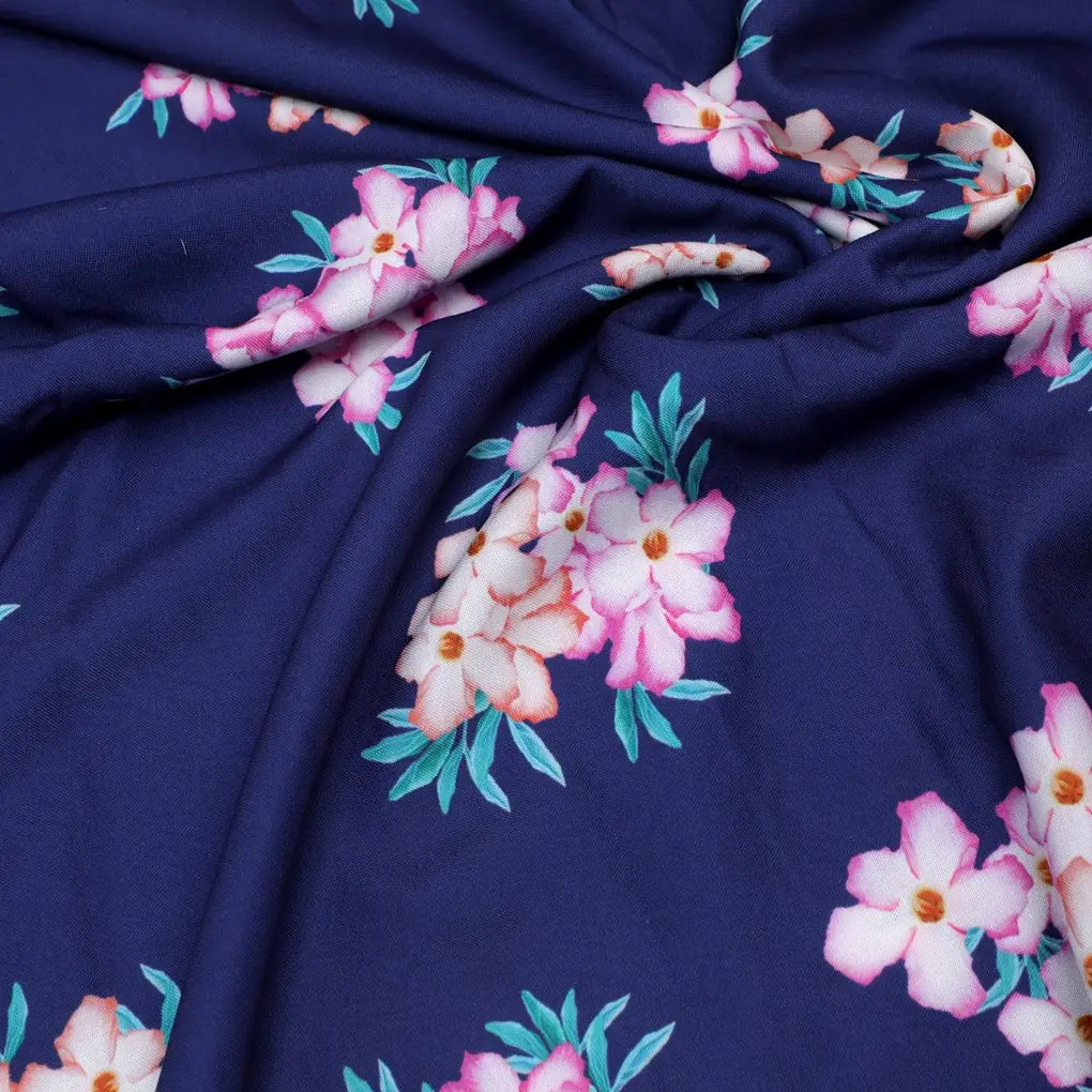 Violet Flower Bunch Digital Printed Fabric - Rayon – ra 0 ta07525 110 violet flower bunch digital printed fabric rayon 3