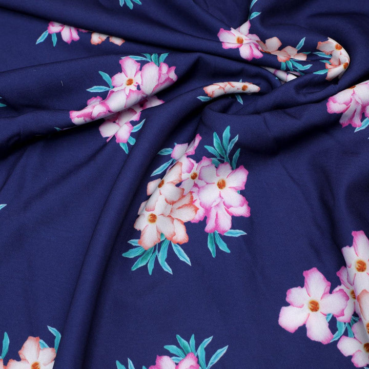Violet Flower Bunch Digital Printed Fabric - Rayon - FAB VOGUE Studio®