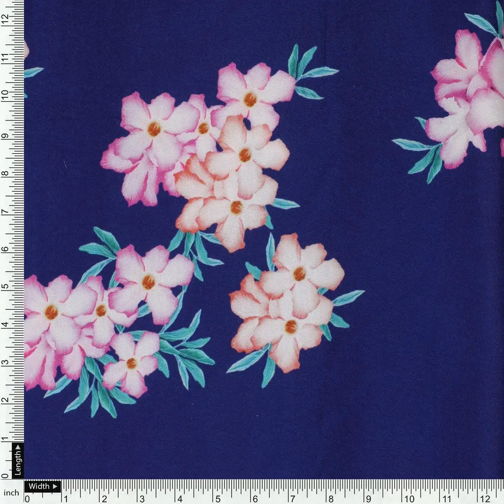 Violet Flower Bunch Digital Printed Fabric - Rayon – ra 0 ta07525 110 violet flower bunch digital printed fabric rayon 4