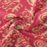 Tribal Prints On Carrot Red Digital Printed Fabric  - Rayon – ra 0 ta07544 110 tribal prints on carrot red digital printed fabric rayon 1