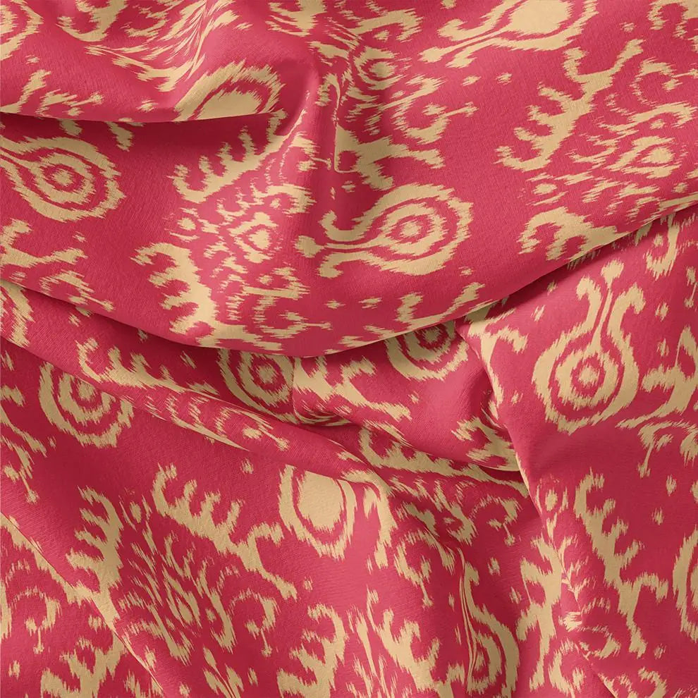 Tribal Prints On Carrot Red Digital Printed Fabric  - Rayon – ra 0 ta07544 110 tribal prints on carrot red digital printed fabric rayon 3
