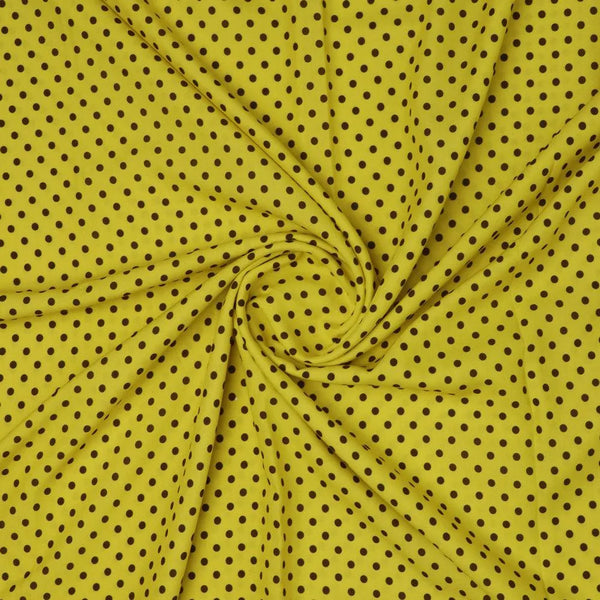 Yellow Polka Dot Digital Printed Fabric - Rayon – ra 0 ta07619p2 110 yellow polka dot digital printed fabric rayon 1