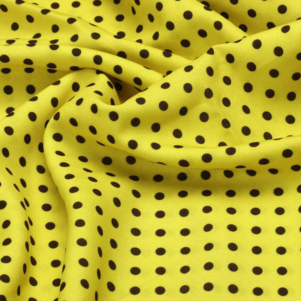 Yellow Polka Dot Digital Printed Fabric - Rayon – ra 0 ta07619p2 110 yellow polka dot digital printed fabric rayon 3