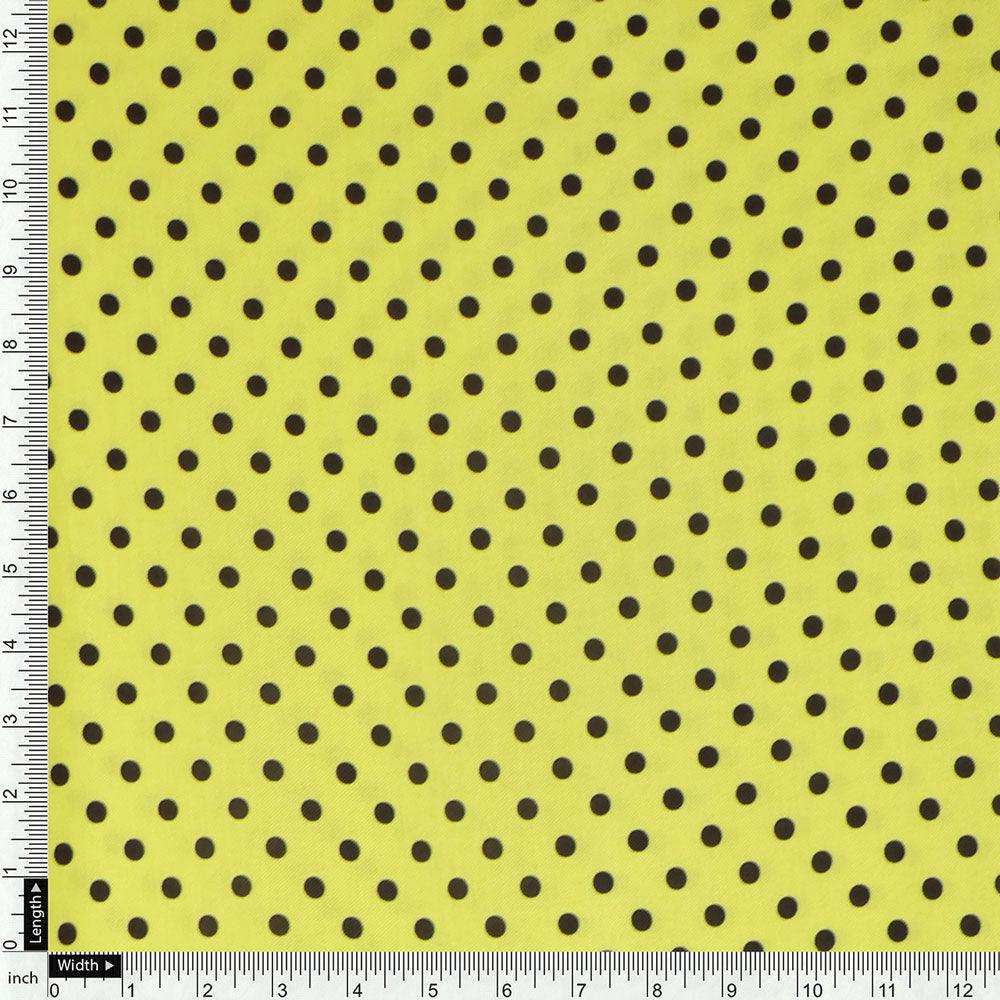 Yellow Polka Dot Digital Printed Fabric - Rayon – ra 0 ta07619p2 110 yellow polka dot digital printed fabric rayon 4