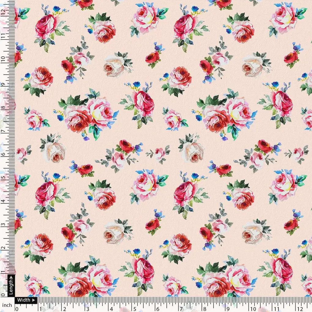 Exotic Blooms Water Color Cream Rose Digital Printed Fabric - Rayon – ra 0 ta08322 110 exotic blooms water color cream rose digital printed fabric rayon 4