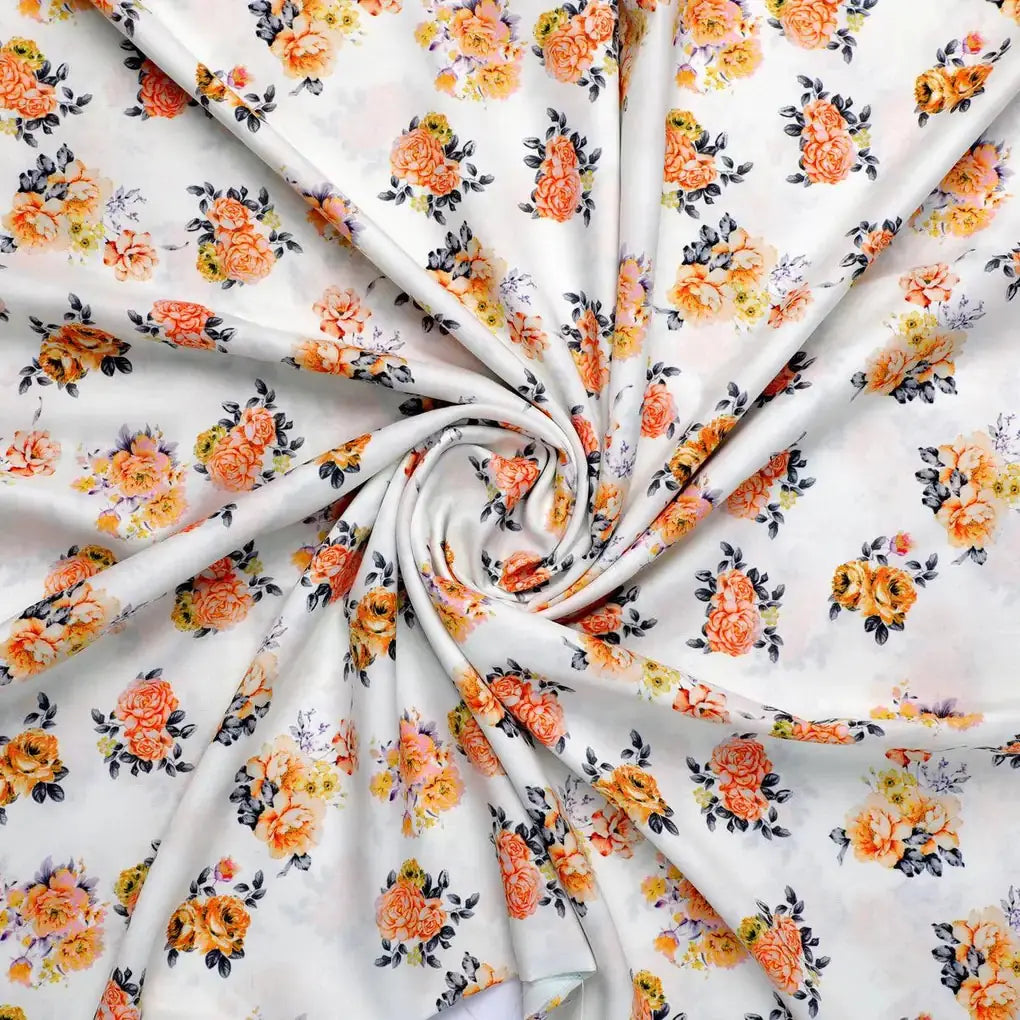 Yellow Lonicera Grey Leafs Digital Printed Fabric - Rayon – ra 0 ta08325p6 110 yellow lonicera grey leafs digital printed fabric rayon 1