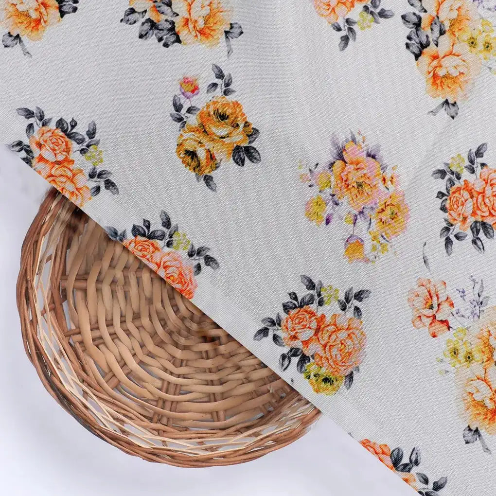 Yellow Lonicera Grey Leafs Digital Printed Fabric - Rayon – ra 0 ta08325p6 110 yellow lonicera grey leafs digital printed fabric rayon 2