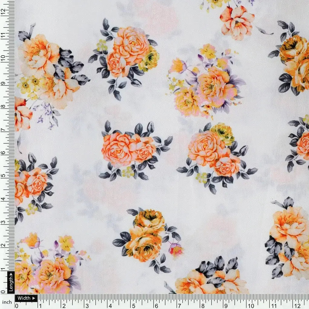 Yellow Lonicera Grey Leafs Digital Printed Fabric - Rayon – ra 0 ta08325p6 110 yellow lonicera grey leafs digital printed fabric rayon 4