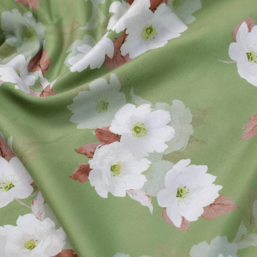 Lovely White Rose Digital Printed Fabric - Rayon – ra 0 ta08334p4 110 lovely white rose digital printed fabric rayon 3
